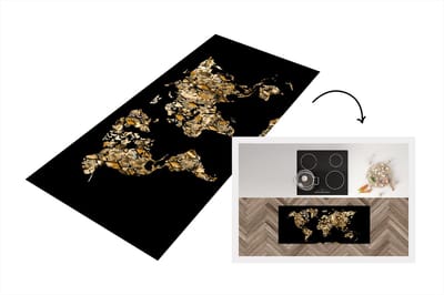 Keukenloper - Loper keuken - Wereldkaart - Slangenprint - Luxe - 120x50 cm - Keukenloper vinyl
