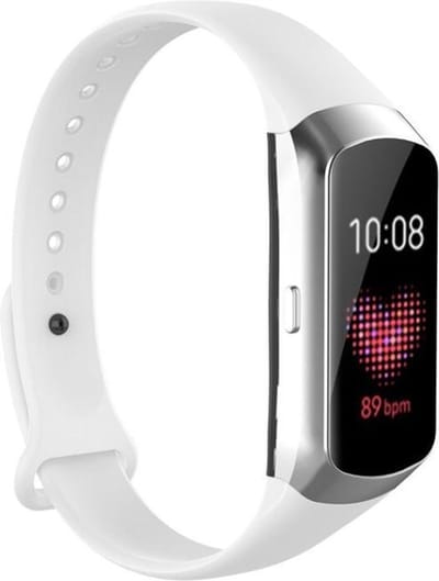 Siliconen Smartwatch bandje - Geschikt voor Samsung Galaxy Fit siliconen bandje - wit - Strap-it Horlogeband / Polsband / Armband