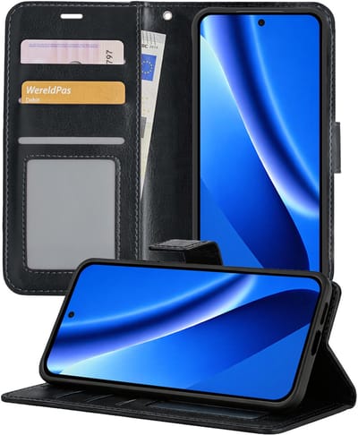 Hoesje - Geschikt voor Google Pixel 10a - Luxe Bookcase - Walletcase Hoes - Portemonnee - Cover - Telefoonhoes - Zwart