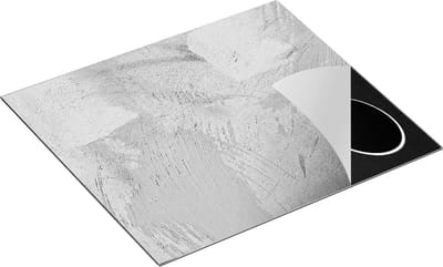 Chefcare Inductie Beschermer Abstracte Kunst van een Cementen Muur - Zwart Wit - 60x50 cm - Afdekplaat Inductie - Kookplaat Beschermer - Inductie Mat