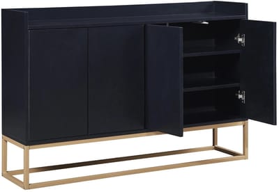 Golaro Moderne Elegante Dressoir - Opbergkast - Buffetkast voor Woonkamer, Eetkamer , Keuken, Kantoor - Zwart - 120x80x30 cm