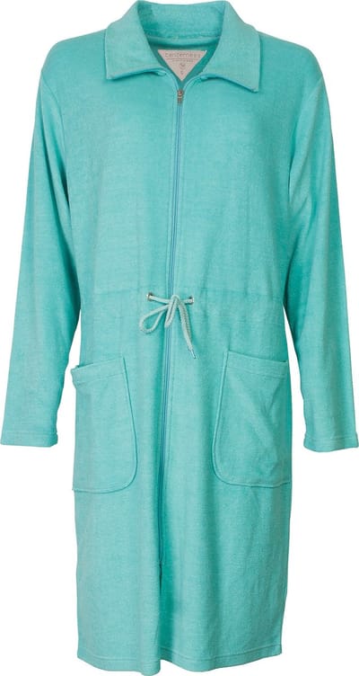 Tenderness Dames Badjas - Kamerjas - Badstof - Capri Blauw - Maat M