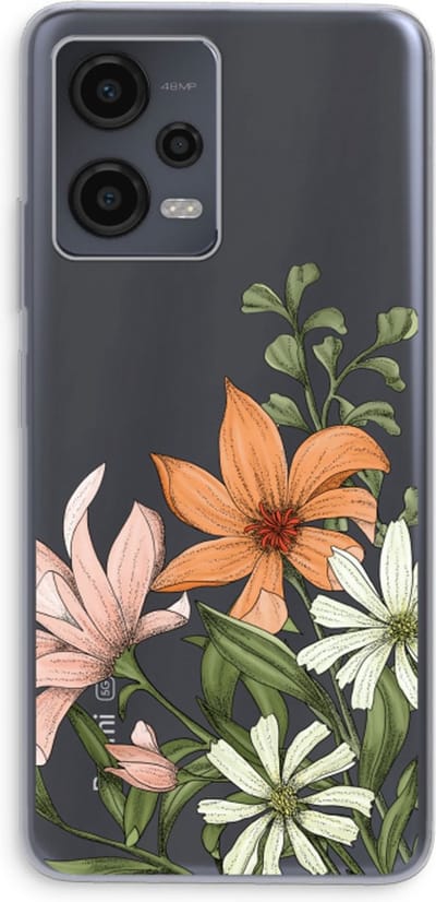 Case Company® - Hoesje geschikt voor Xiaomi Redmi Note 12 hoesje - Floral bouquet - Soft Cover Telefoonhoesje - Bescherming aan alle Kanten en Schermrand