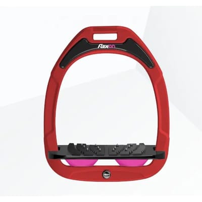 Ultrate Grip Inclined Stijgbeugels Rood/Zwart/Roze Flex-On Green Composite