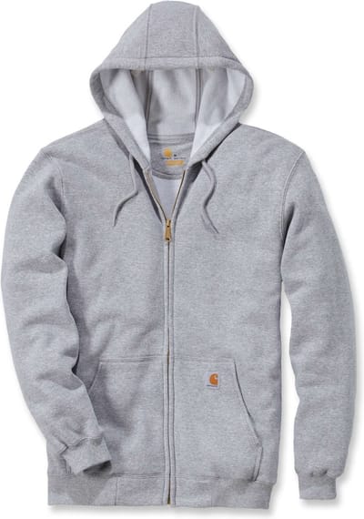Carhartt Sweatshirt Midweight met capuchon en rits, Front Sweatshirt Heather Grey