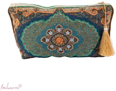Imbarro Home & Fashion katoenen tasje blauw met print 13 x 30 cm
