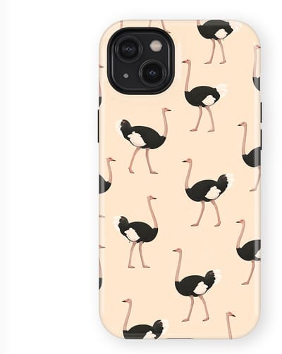 Safari Tough Case geschikt voor iPhone 14 Plus | Premium hoesje met Safari Dieren Design | Geschikt voor Mag | Dieren Print Backcover geschikt voor iPhone 14 Plus Struisvogel