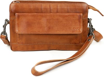 Bear Design Cil Leren Schoudertasje - Cognac