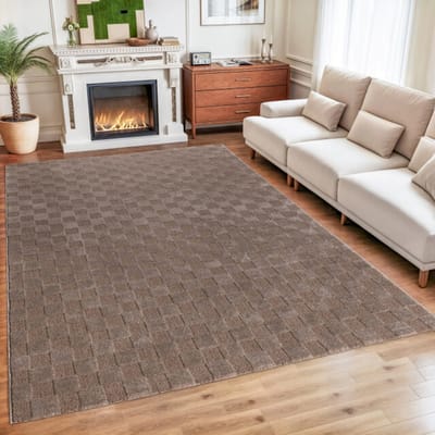 Vivant Chesterfield - Vloerkleed Laagpolig Effen - Taupe- 140x200 CM