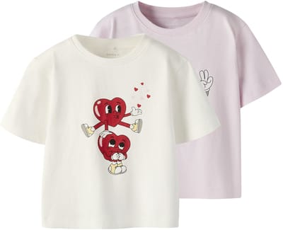 NAME IT - NMFBSWET 2P SS NREG TOP BOX - Meisjes - T-shirts