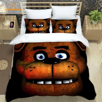 F-Five-Nights At Freddy´s FNAF Beddengoed Laken Set King Twin Double Jongens Beddengoed Microvezel of Polyester Dekbedovertrek AU Single(140x210cm)