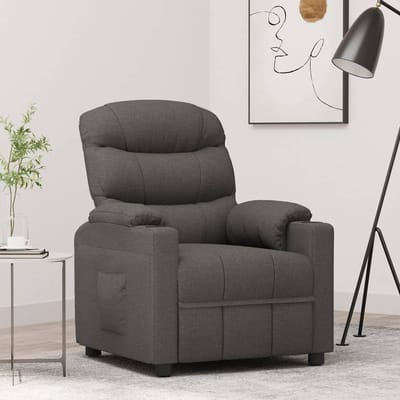 vidaXL - Fauteuil - verstelbaar - stof - donkergrijs
