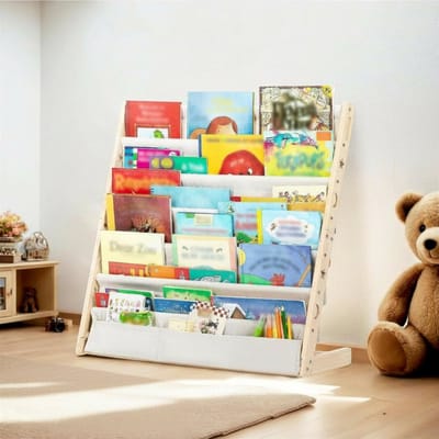 SNJY® Kinderboekenkast - Boekenkast Kind - Boekenrek Kind - Boekenrek Kinderkamer - XL - 6 Vakken - 30D x 75B x 76H cm - Lichtbruin