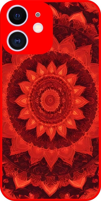 Smartphonica Telefoonhoesje Geschikt voor iPhone 11 met rood mandala opdruk - TPU case red mandala design - rood geschikt voor iPhone 11