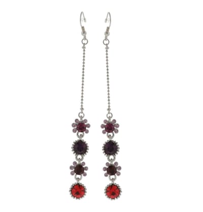 Behave - Oorbellen - Lange Oorhangers Bloemenstijl Dames - 12 cm