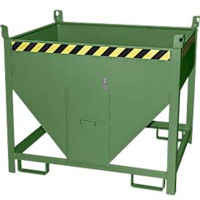 Bauer silocontainer SGS 50, met schuifpoort, L 1000 x B 1200 x H 1025 mm, 0,5 m³, tot 750 kg, staal, reseda groen