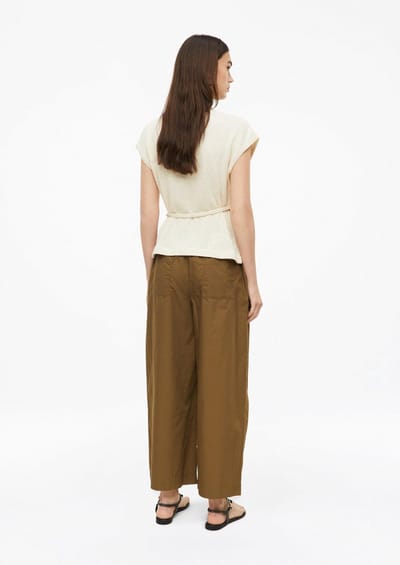 Hoge taille lichte popeline culotte broek voor vrouwen s.Oliver