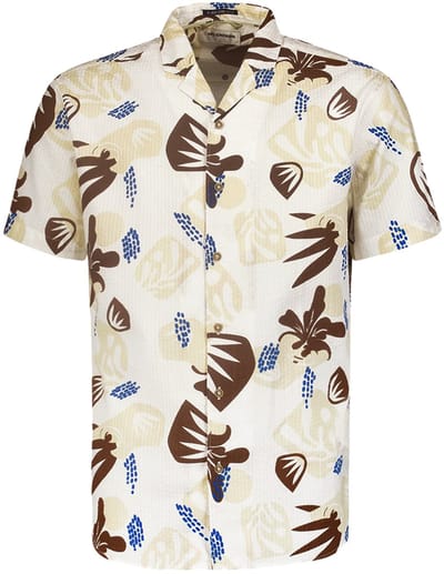 Shirt met resort kraag en seersucker stof - Stijlvolle toevoeging aan je garderobe