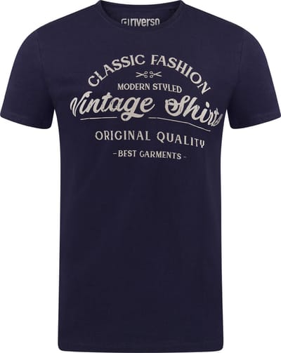riverso Heren T-Shirt RIVLeon regular fit Blauw M Ronde Hals Volwassenen - gemaakt van 100% katoen