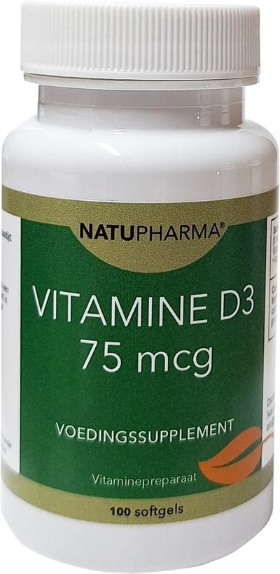Natupharma Vitamine D3 75 mcg 100 stuks softgels (olijfolie)