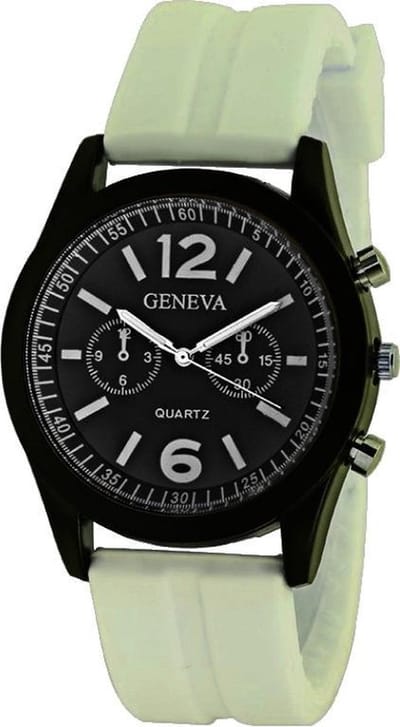 Fako® - Horloge - Geneva Sporty - Crème