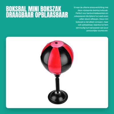Dailygoods- Boksbal Vrijstaand - Opblaasbaar - Bureau Bokszak - Draagbaar - PU-oppervlak - Zuigbasis voor Kantoormedewerker - Tafelbokszak