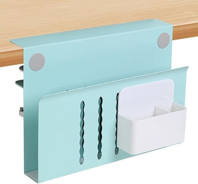 Bureau Opbergorganizer - Laptophouder Zijhouder - Thuiswerkplek Organiseren - Klem-on Zonder Boren - 11.8x3.5x7.88 Inch - Blauw