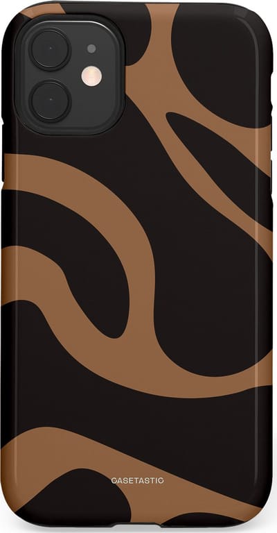 Casetastic Hoesje Geschikt voor Apple iPhone 11 - Stijlvolle Beschermende Duo-layer Case - Chocolade Golven