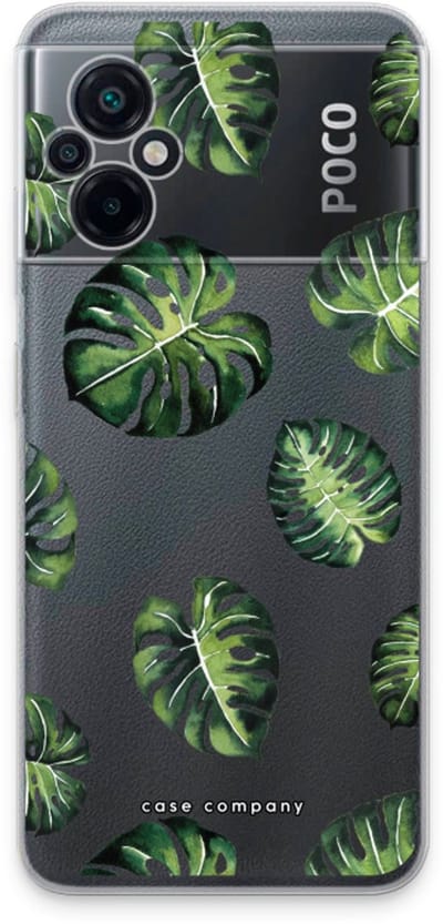 Case Company® - Hoesje geschikt voor Xiaomi Poco M5 hoesje - Tropische bladeren - Soft Cover Telefoonhoesje - Bescherming aan alle Kanten en Schermrand