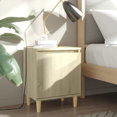 vidaXL - Nachtkastje - met - houten - poten - 40x30x50 - cm - sonoma - eikenkleurig