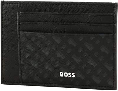 BOSS Leren portemonnee Zair MN Big Card Case Black zwart