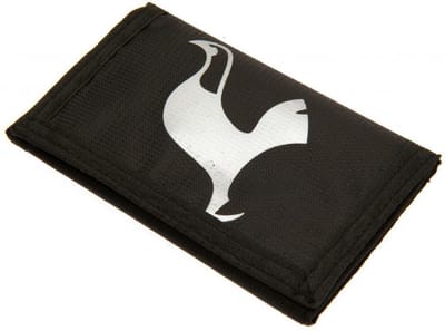 Tottenham Hotspur FC Touch Fastening Nylon Wallet (Black/Silver)