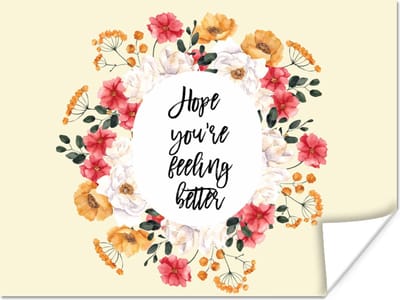 Poster Beterschap - Quote - Bloem - Hope - 160x120 cm XXL