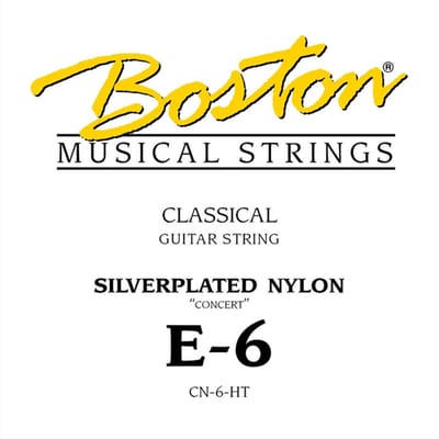 Boston CN-6-HT E-6 snaar for classic guitar, silverplated wound nylon, hard tension
