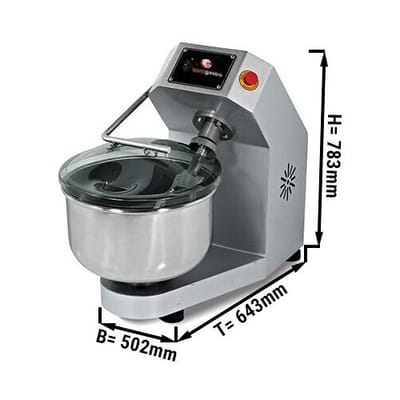 GGM Gastro Teigknetmaschine - 30 Liter / 12 kg Knetmaschine Teigkneter Teigmaschine Kneter Spiralkneter Zilver