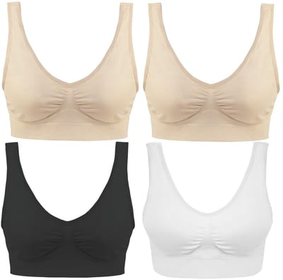 Naadloze Sport-bh Zonder Beugel voor Dames, Comfortabele Workout Yoga-bh's, Set Van 4