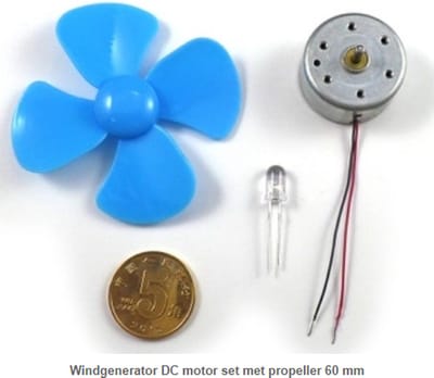 OTRONIC® Windgenerator DC motor set met propeller 60 mm