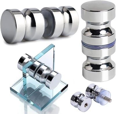 2 Sets Douchedeur Knoppen van 304 RVS, Ronde Handgrepen voor Douchedeuren, Badkamer Accessoires, Duurzame Deurklinken en Fittingen