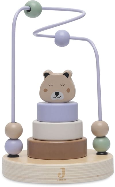 Jollein - Houten Spiraal - Jungle Jambo - Cheetah - Houten Speelgoed - Met 6 Kralen - 100% FSC