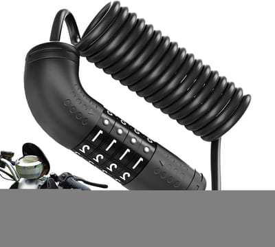 Helm Kabel - Motorfiets Accessoire - Dieftal Voorkomen - 4-Cijferig Slot - 1.2 Meter - Zwart