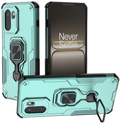 MobyDefend Hoesje - Geschikt voor OnePlus 15R - Dubbelgelaagde Pantsercase Met Standaard - Turquoise