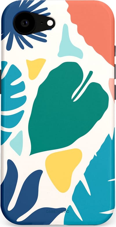 Casetastic Hoesje Geschikt voor Apple iPhone 16e Magsafe - Stijlvolle Beschermende Duo-layer Case - Moderne Kunstbladeren