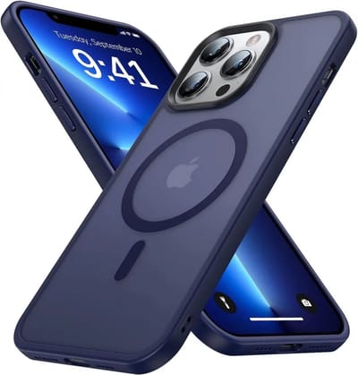 Hoesje Geschikt voor Apple iPhone 13 Pro - Compatibel met MagSafe / Qi2 - Matte Beschermhoes - Back Cover met Magneet - Blauw