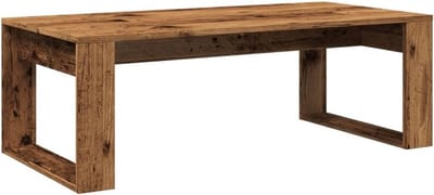 Salontafel 102x50x35 cm massief hout oud houtkleurige bijzettafel voor woonkamer