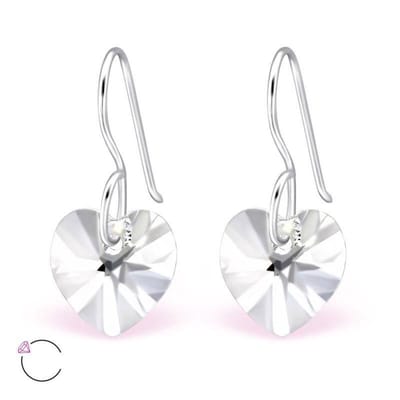 Aramat Jewels | Oorhangers | Oorhangers 925 Zilver Kristal Hartje - 10mm | | | |10mm | Zilver | Kinderen, Volwassenen | Verkleurd niet