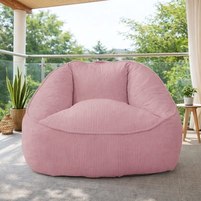 HomeMiYN Pear-Shaped Bean Bag Sofa – Roze – Zachte Techstof – 180 kg Capaciteit – Comfortabel & Stijlvol – Ideaal voor Woonkamer, Slaapkamer & Thuiswerkplek