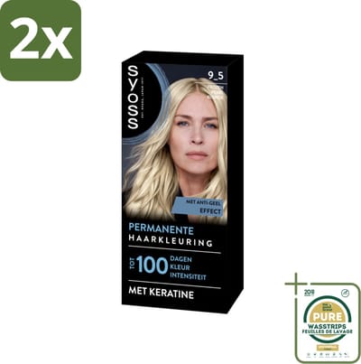 SYOSS - Coloration 9-5 Frozen Pearl Blonde - Haarverf - Grijsdekking - Vermindert Haarbreuk - Voordeelverpakking - 2 stuks - Grijsdekking - Keratine