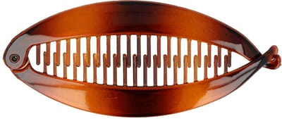 Haarsoires Haarspeld Bananenklem - Staartklem Basic Glans 14cm - Bruin - Haarclip - Langwerpige Staart Haarklem - Banana Clip - Hair Clip - Decoratieve Haaraccessoire