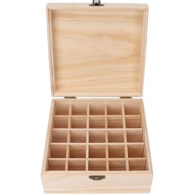 Rangement Huiles Essentielles Pin Naturel Sûr Durable Détachable Portable Étui Huiles Essentiielles pour Maison Voyage beige