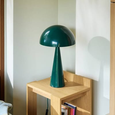 HÜBSCH tafellamp Mush, donkergroen, metaal, hoogte 50 cm